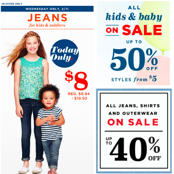 Old Navy: Kids & Toddler Jeans $8 Today Only (Valid In-Store Only)