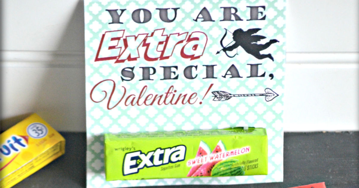 Chewing Gum Valentine's Day Cards (Free Printables)
