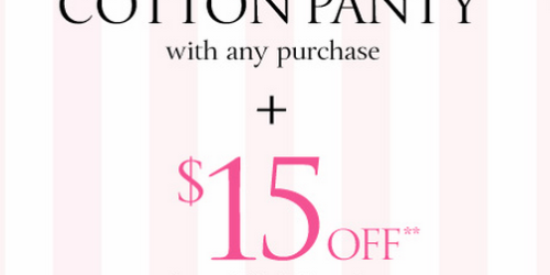 Victoria’s Secret: FREE Cotton Panty, $15 Off Bra Purchase + More (Check Your Inbox)