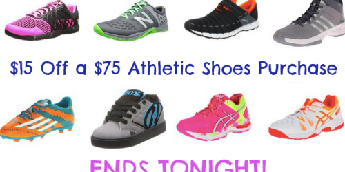 Amazon: $15 Off $75 Athletic Shoes Purchase with Promo Code 15FASTFEET (Ends Tonight!)