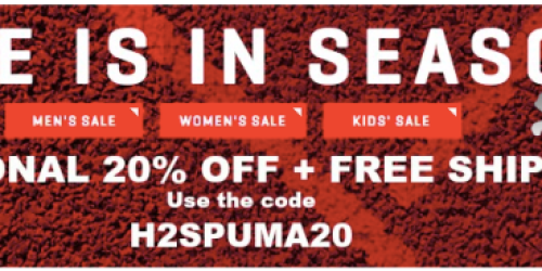 Puma.com: Additional 20% Off Sale Items + FREE Shipping = Nice Deals on Shoes, Apparel & More