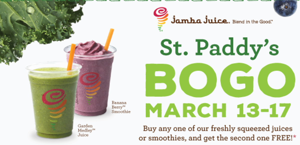Jamba Juice: Buy ANY Smoothie or Freshly Squeezed Juice, Get 1 FREE ...