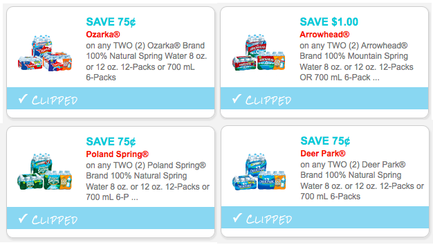 SIX Bottled Water Coupons: Save on Ozarka, Deer Park, Poland Springs ...