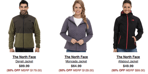 6pm.com: The North Face Jackets 50% Off