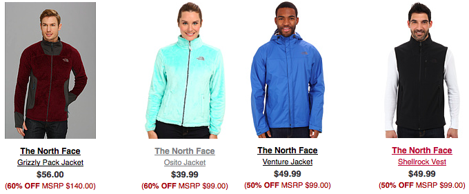 6pm north face jackets