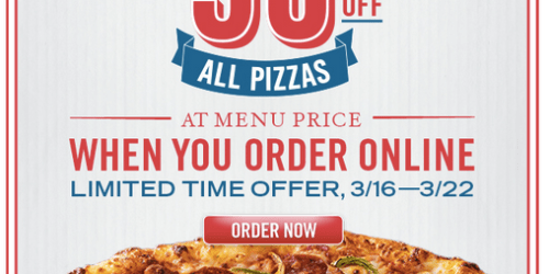 50% Off Domino’s Pizza at Menu Price (3/16-3/22)