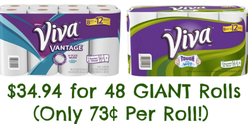 Target.com: 48 Viva GIANT Rolls Only $34.94 After Gift Cards + FREE Shipping (Only 73¢ Per Roll!)