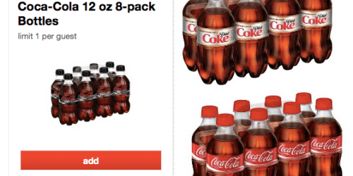 Target Cartwheel: 50% Off Coke, Diet Coke, Coke Zero or Sprite 8-Pack Bottles = As Low As 25¢ Per Bottle