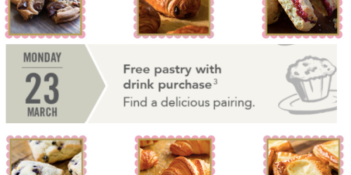 Starbucks Happy Monday Offer: FREE Pastry with ANY Drink Purchase (Today Only From 2PM-5PM)