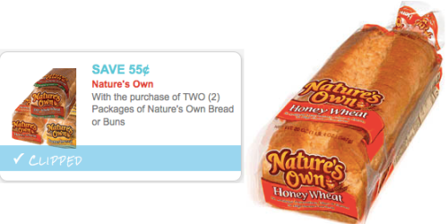 New $0.55/2 Nature’s Own Bread or Buns Coupon
