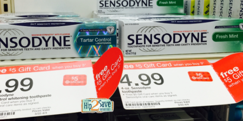 Target: Free $5 Gift Card When You Buy 3 Sensodyne Oral Care Items = Toothpastes Only $2.32 Each
