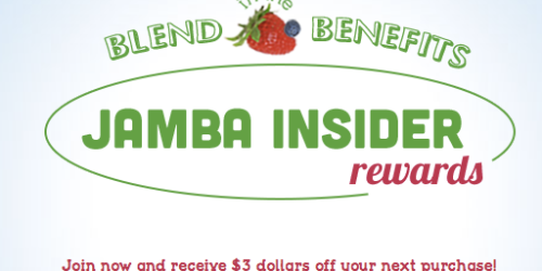 Jamba Juice Insider Rewards: Join Now and Earn $3 Off Your Next Purchase