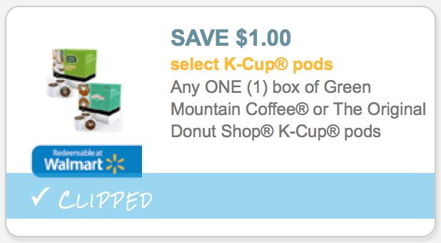 1 1 Green Mountain Coffee or The Original Donut Shop K Cup Coupon