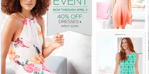 JCPenney: 40% Off Women’s Dresses (+ $10 Off $25 Apparel, Shoes, Accessories Purchase Online or In-Store)