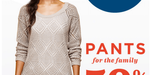Old Navy: 50% Off Pants for Entire Family Today Only (Valid In-Store Only) + Earn Super Cash