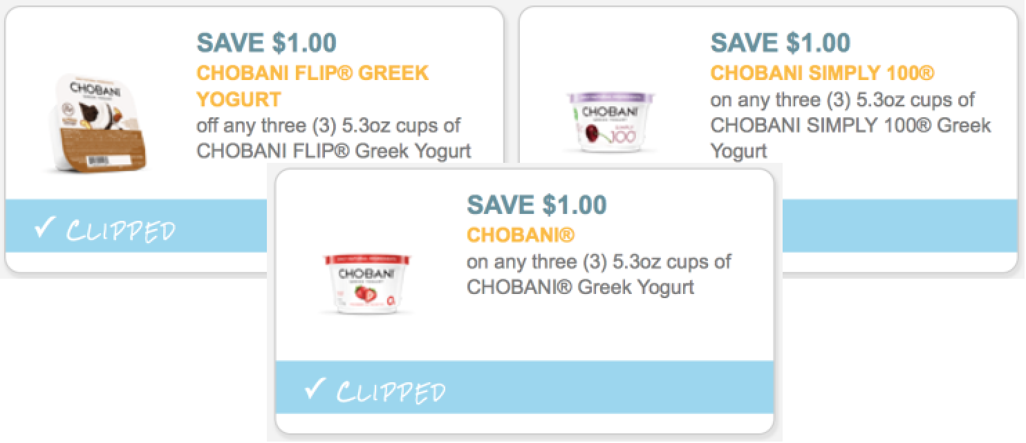 THREE New 1/3 Chobani Yogurt Coupons (+ Walgreens Scenario Valid Thru
