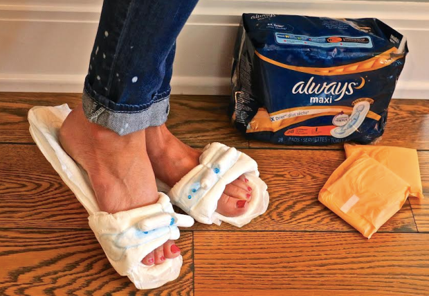 Homemade Slippers (Made Recycled Pads & Tampons) - Only $19.95 Per Pair