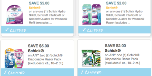 F-O-U-R High Value Schick Coupons (Reset!) = Schick Disposable Razor Packs Only $1.99 at Kmart