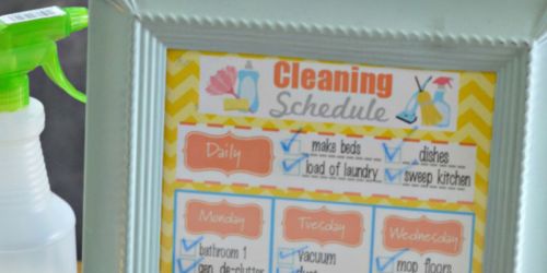 Free Printable Weekly Cleaning Schedule + Homemade All-Natural Cleaner Recipe