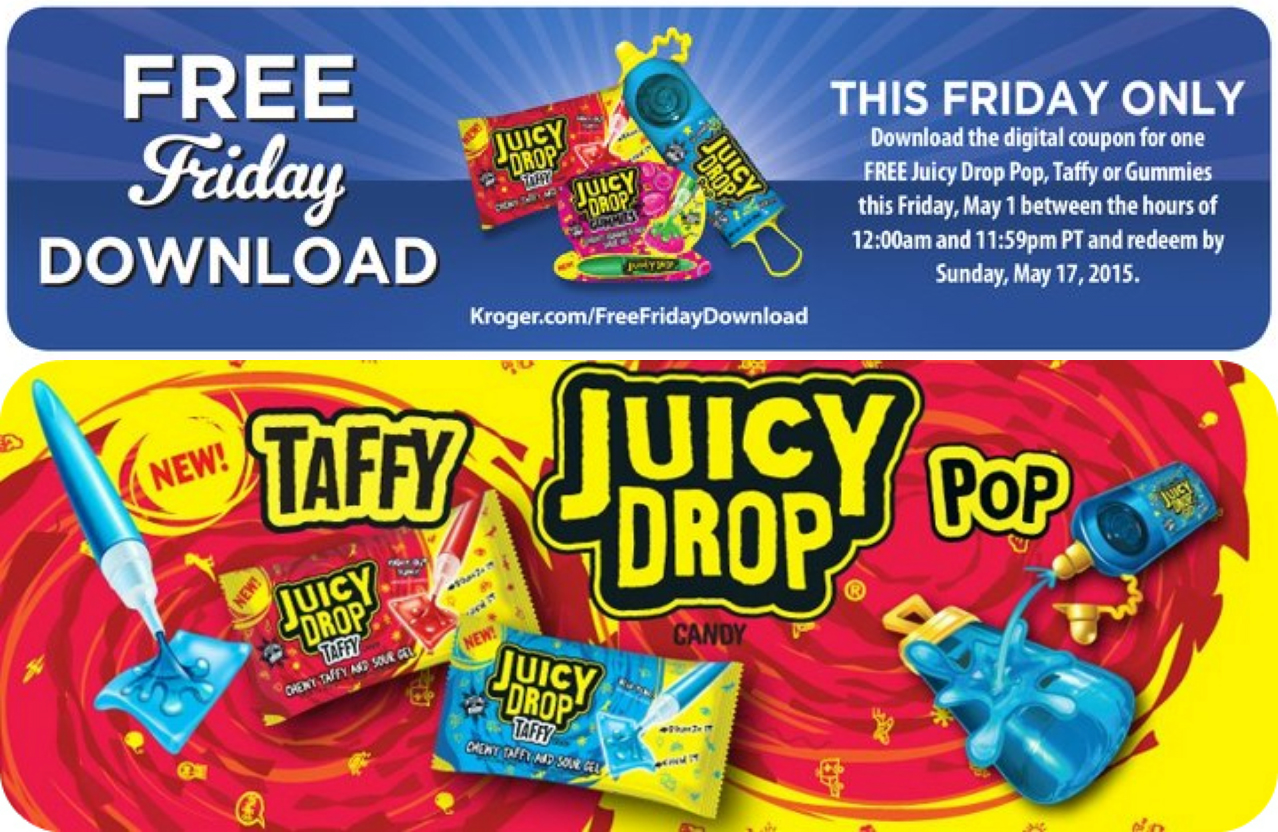 Kroger & Affiliates FREE Juicy Drop Pop, Taffy, or Gummies (Must Load