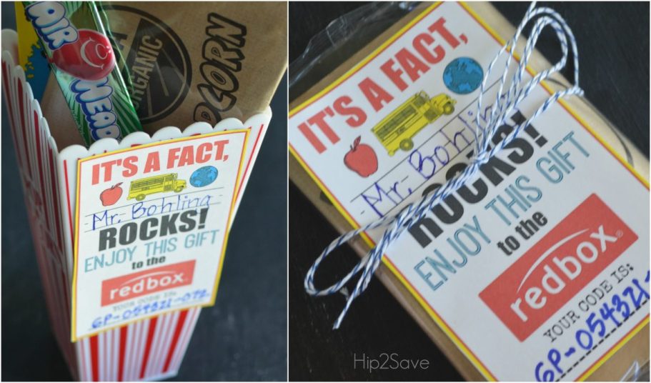 Teacher Appreciation Gift Idea: Gift a Redbox Code (Free Printable Card)
