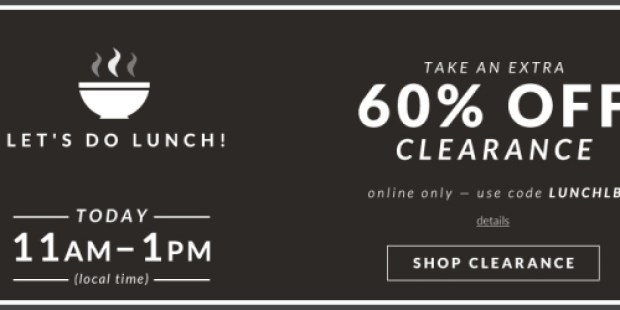 Lane Bryant: Extra 60% Off Clearance Merchandise – Today Only 11AM-1PM Local Time