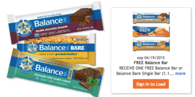 Kroger & Affiliates: FREE Balance Bar OR Balance Bare Bar (Must Load eCoupon Today)