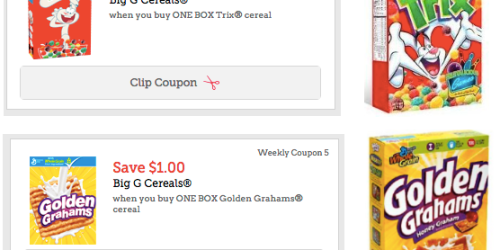 New $1/1 Trix Cereal & $1/1 Golden Grahams Cereal Coupons = Only 88¢ Each at Walgreens (Thru 4/11)