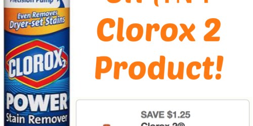 New $1.25/1 ANY Clorox 2 Product Coupon = Clorox 2 Power Stain Remover Only $1.23 at Walmart + More