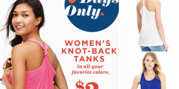 Old Navy: Women’s Knot-Back Tanks ONLY $3 In-Store And Online (Regularly $10) – Two Days Only