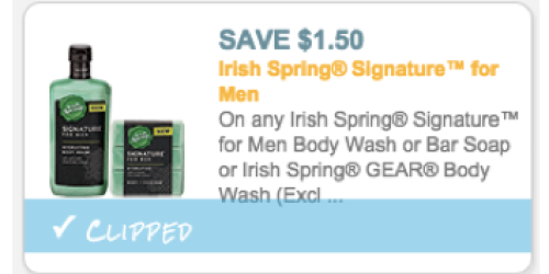 $1.50/1 Irish Spring Body Wash or Bar Soap Coupon = FREE Body Wash at Walgreens (Starting 4/19)