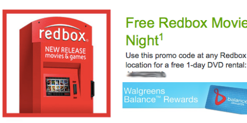 Walgreens Balance Rewards Members: Possible FREE RedBox DVD Rental Code (Check Your Email!)