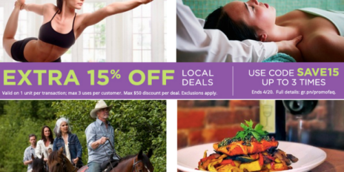 Groupon: Extra 15% Off ANY  3 Local Deals + 15% Off 3 Health & Beauty Products (Two Days Only!)