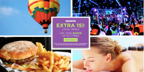 Groupon: Extra 15% Off ANY 3 Local Deals + 15% Off 3 Health & Beauty Products (Last Day!)