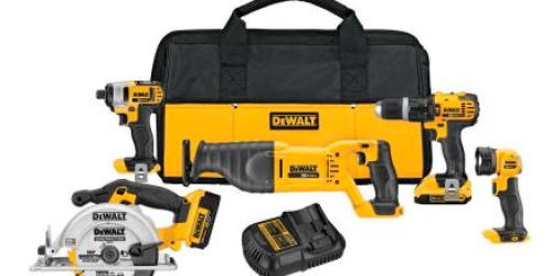 HomeDepot.com: DEWALT 5-Tool Kit (Hammer Drill, Circular Saw and More) $299 Shipped – Reg. $399