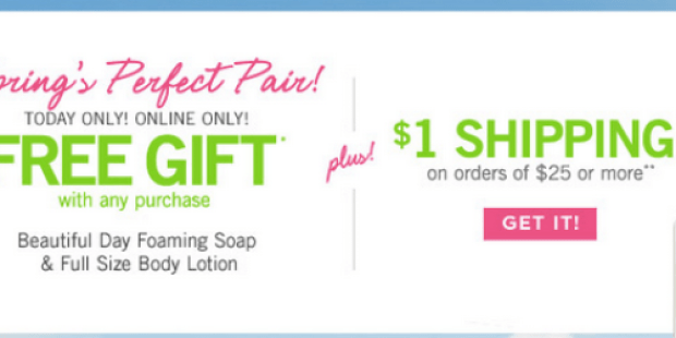 Bath & Body Works: Free Foaming Soap AND Full-Size Body Lotion with ANY Purchase Today Only