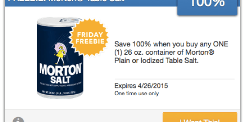 SavingStar: 100% Free Morton Table Salt