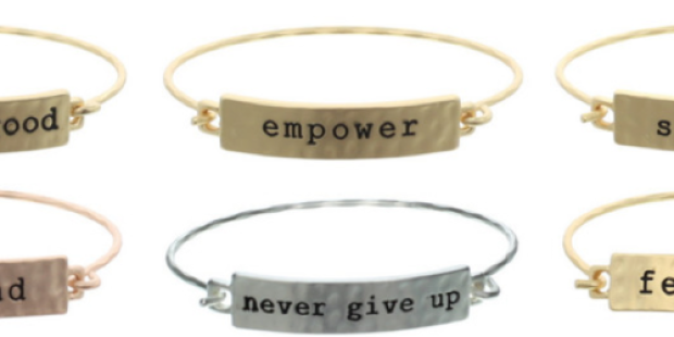 Tribe Bracelets Stamped Phrase Bangles ONLY $9.95 Shipped (Choose From 15 Different Designs)