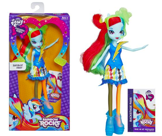 My Little Pony Equestria Girls Rainbow Dash Doll Neon Rainbow Rocks 