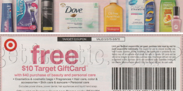 Target: FREE $10 Target Gift Card w/ $40 Beauty and Personal Care Purchase Coupon (Starts Sunday, 5/3)