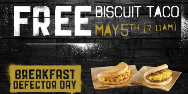 Taco Bell: Free Sausage or Bacon Biscuit Taco (Tomorrow Only From 7AM-11AM)