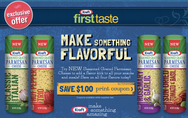 Kraft First Taste Members: *NEW* $1/1 or $1.50/1 Kraft Seasoned Grated ...