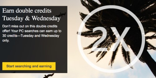 Bing Rewards Members: Search & Earn Double Credits – 2 Days Only (Redeem Rewards for Gift Cards & More)