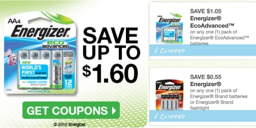 Save $1.60 in NEW Energizer Battery Coupons