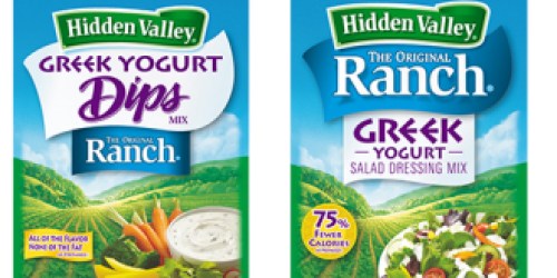 New $1/1 Hidden Valley Greek Yogurt Dips or Salad Dressing Mix Packet Coupon (+ Checkout 51 Rebate)