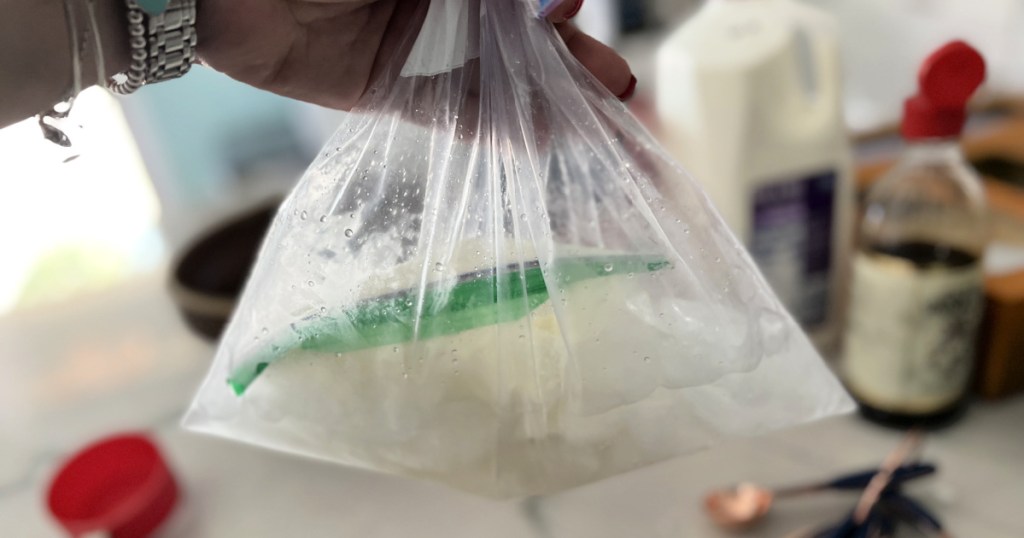 ice cream in a ziploc bag