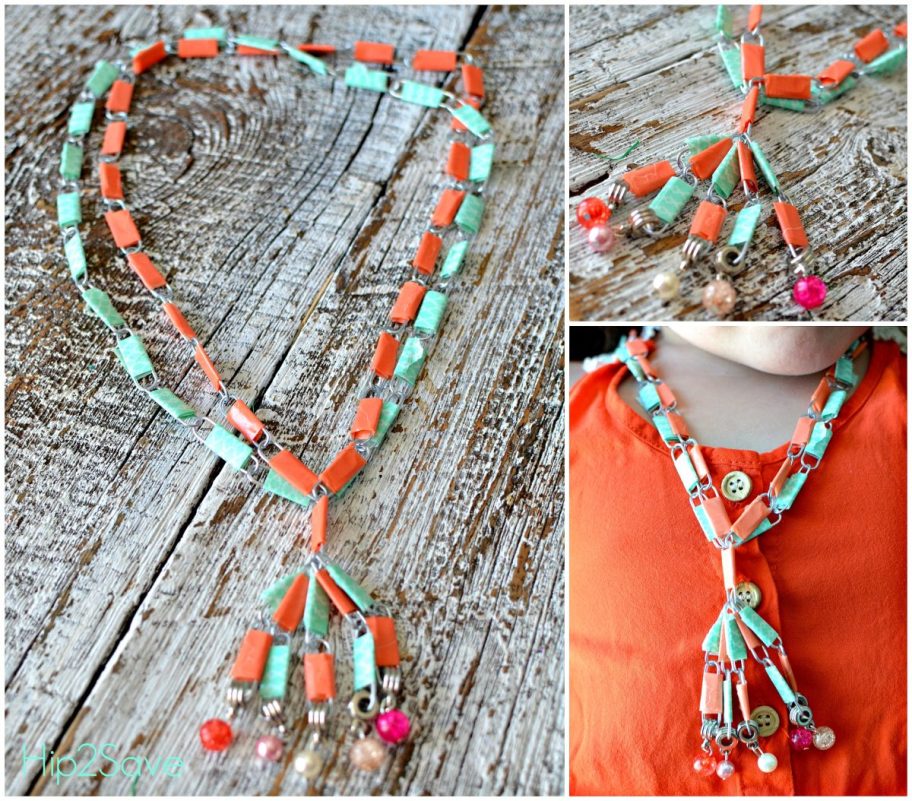 homemade jewelry, one of the fun Dollar Tree crafts for kids