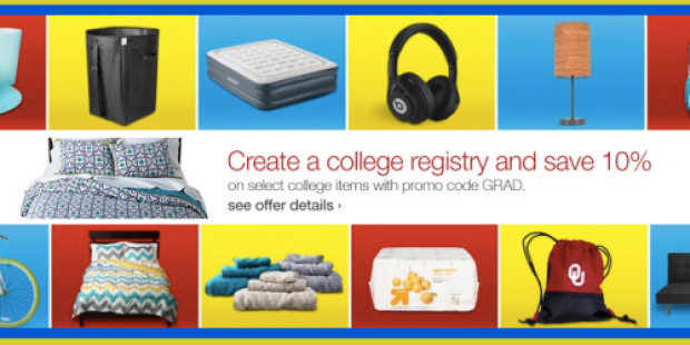 Target College Registry: Create NOW and Save 10% on Bedding, Bath & Home Purchases