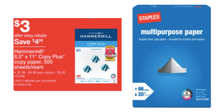 Special offer for Staples: $4.99 for TRU RED copy paper, single ream. -  Staples