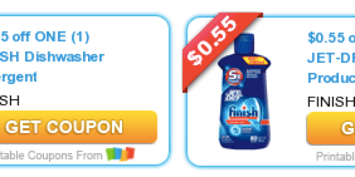 NEW $0.55/1 Finish Dishwasher Detergent & Jet-Dry Rinse Aid Coupons + More